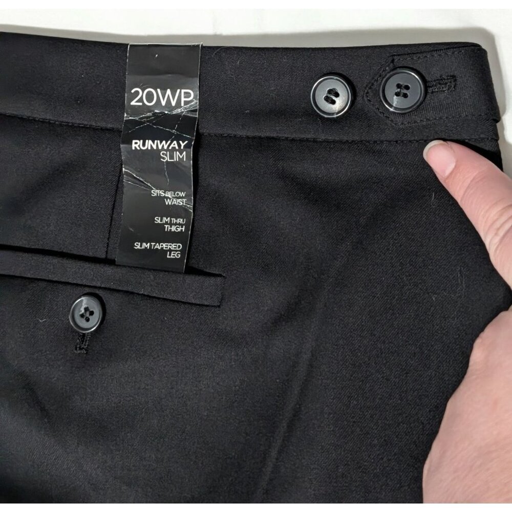 Jones New York Womens Black Stretch Slim Fit Pants 20WP Petite Runway Style - Picture 4 of 15